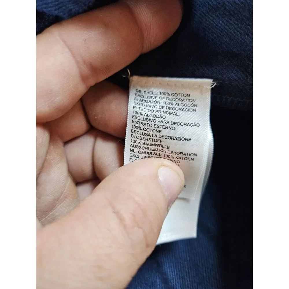 The North Face Flannel Shirt Men's Sz Large Dark Blue Solid Thick Cotton LS‎